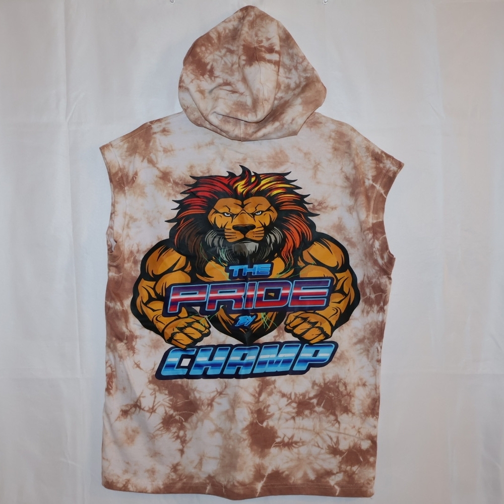 Sleeveless Tie-dye "THE PRIDE BETTER TOGETHER" Graphic Hoodie - Picture 3 of 5